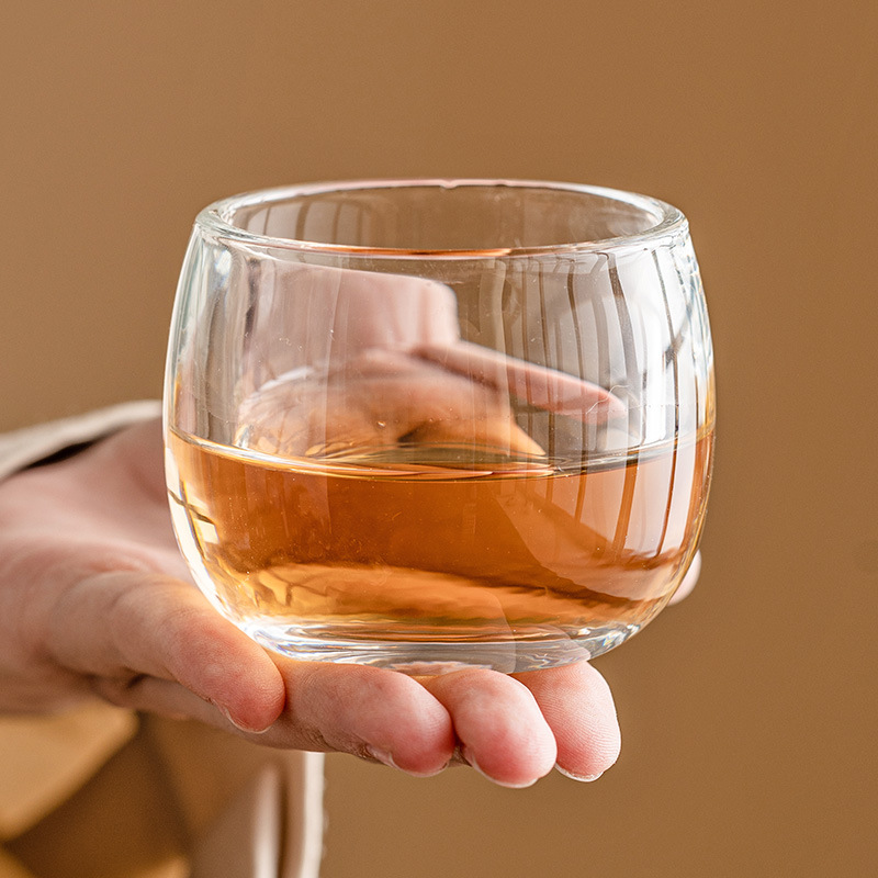 Nhà máy pha lê kéo ngón tay tách trà nhỏ cốc chủ nhân cốc thủy tinh đơn giản Trung Quốc uống trà cốc trong suốt nếm trà cốc trà