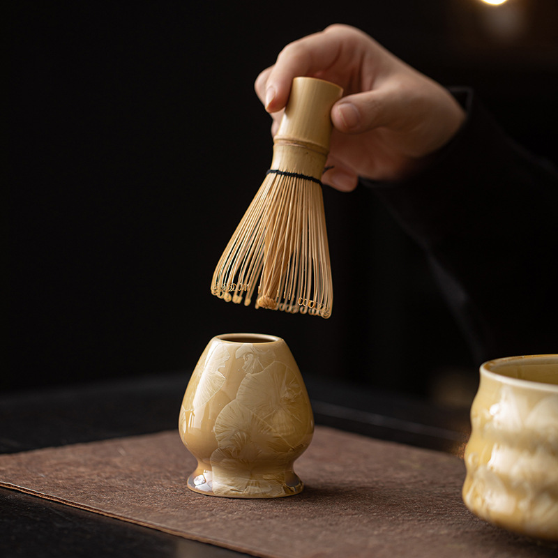 Binghua lò biến đổi pha lê men bát matcha cốc trà bộ đứng bộ phụ kiện bộ trà kungfu Nhật Bản bát matcha ốc nguyên con