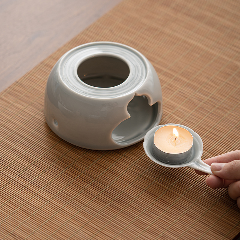 Bộ bếp ấm trà kiểu Nhật tráng men màu xám đá Bộ bếp ấm trà gốm sứ dùng trong gia đình Bếp nướng trà cầm xà ấm chống bỏng