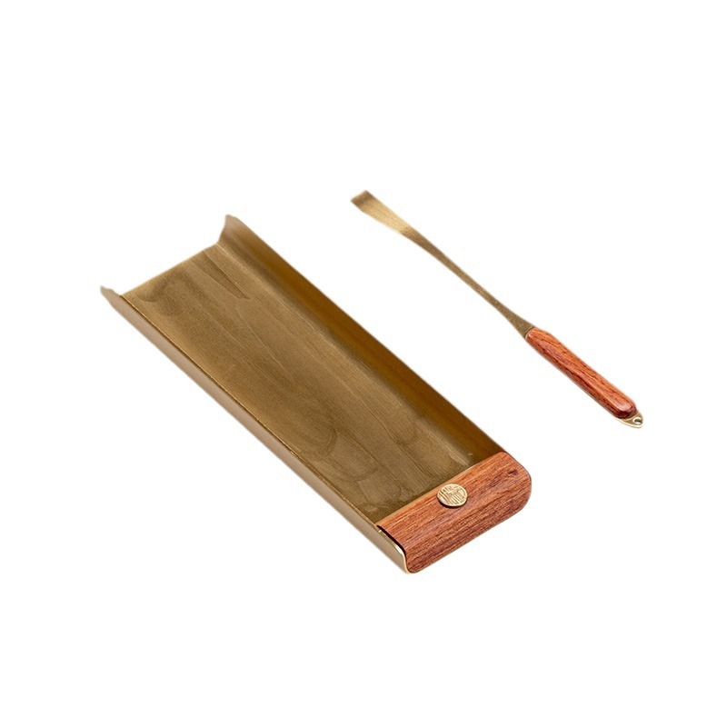 Bộ dụng cụ pha trà bằng đồng thau dao trà inox Zen Ý dụng cụ pha trà cao cấp gia dụng