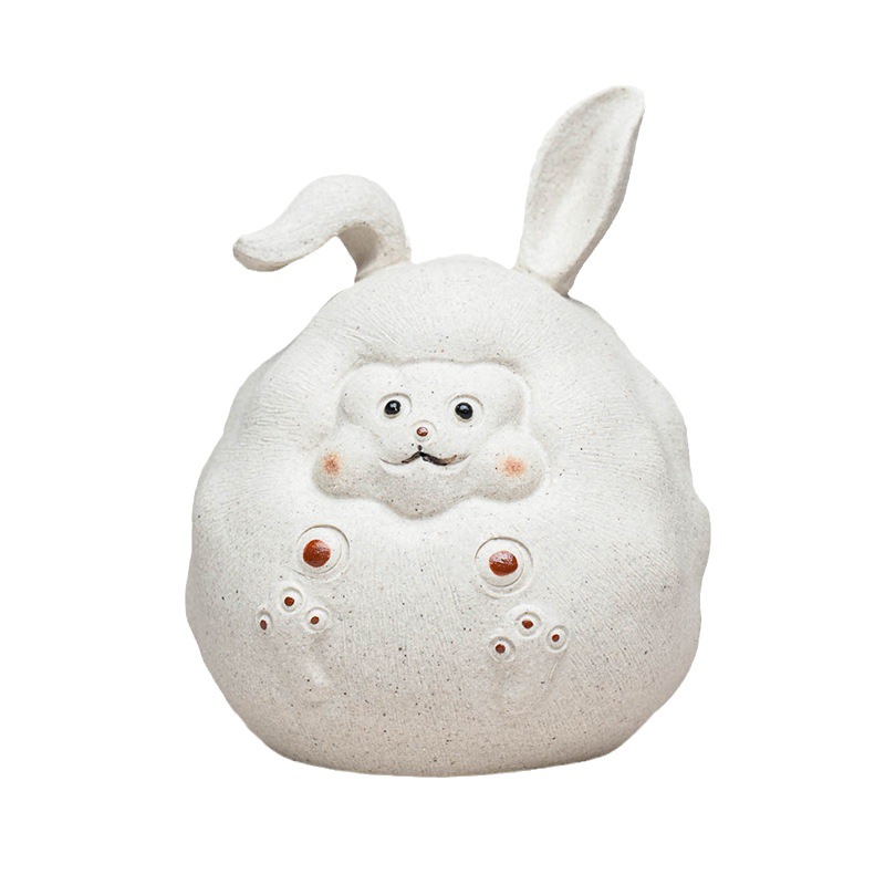 Đồ trang trí nhỏ thú cưng trà thỏ cát tím có thể nuôi cừu hoàng đạo điêu khắc trà đạo thủ công Phụ kiện chơi trà đạo sáng tạo chơi trà dễ thương