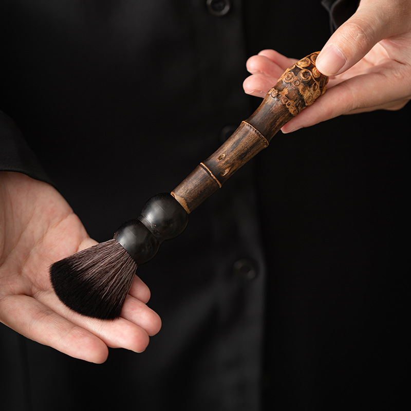 Bàn chải trà gốc tre tự nhiên, bàn chải bảo dưỡng ấm trà, khay trà, dụng cụ vệ sinh bộ trà, bàn chải chăm sóc thú cưng trà, bộ trà, phụ kiện trà đạo