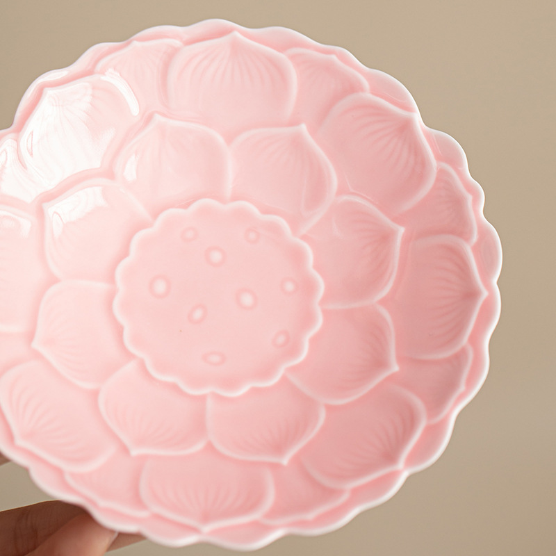 Khay trà Ruilian nhỏ gốm sứ tròn khay đựng trái cây phòng khách bàn cà phê bánh ngọt khay ăn nhẹ trái cây sấy khô khay đựng hạt