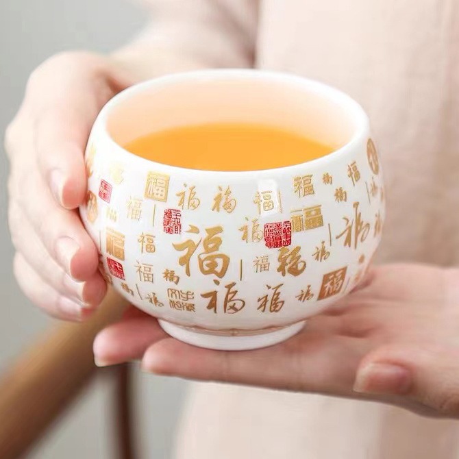 Cốc trà sứ trắng Dehua, cốc Baifu ngọc cừu, cốc đơn trà, quà tặng doanh nghiệp