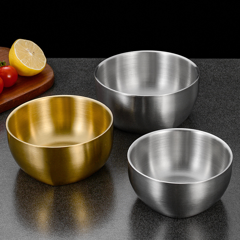 Chén 2 lớp inox 304, chén chống bỏng cho trẻ em, bát cơm Hàn Quốc size 10-12cm PBCP35