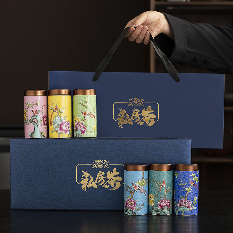 Gốm sứ Jingdezhen, lon trà Trung Quốc, lon trà du lịch, lon trà cao cấp cầm tay, lon kín, quà lưu niệm