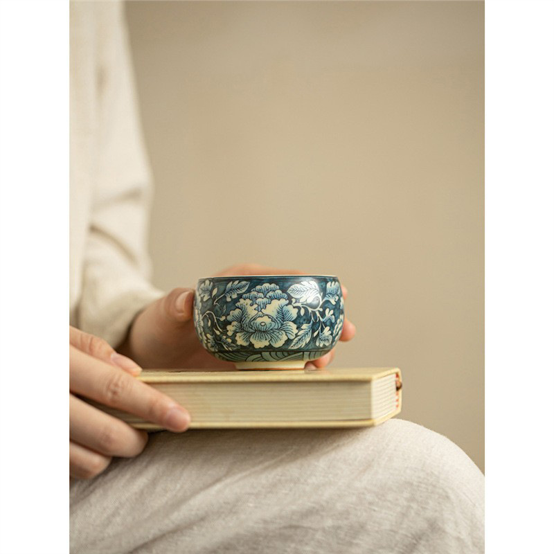 Cốc chủ nhân của lò Ru hoa, cốc La Hán, cốc trà có thể dùng được, cốc trà gốm sứ, cốc trà gia dụng, cốc đơn