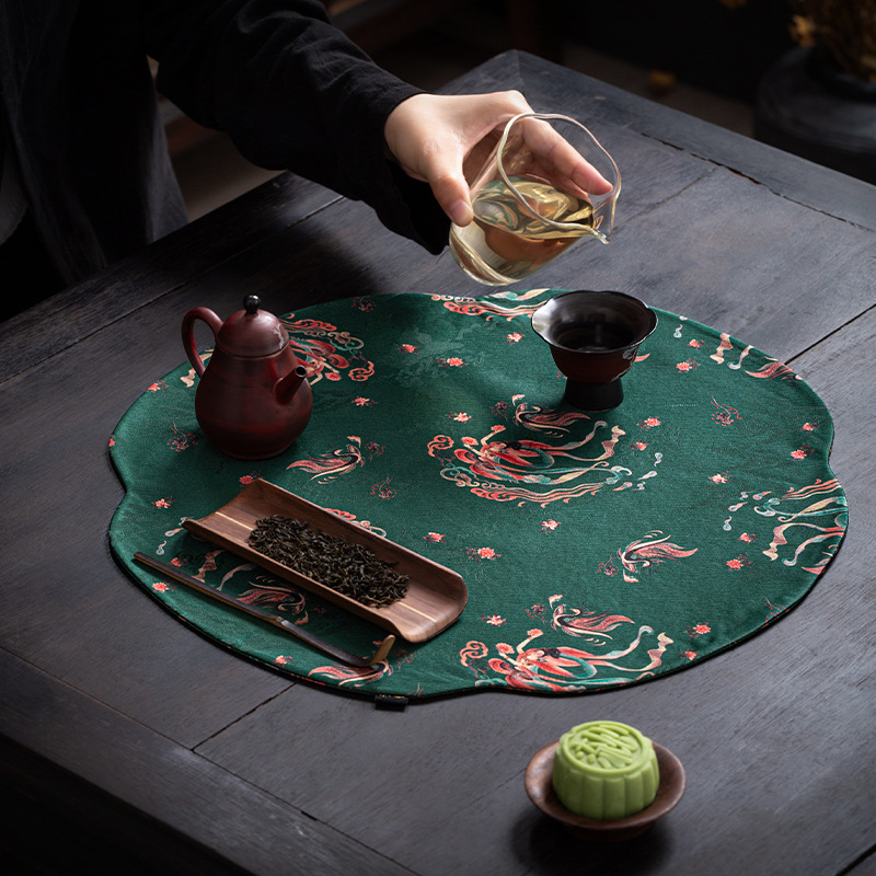 Thảm trà nhỏ Đôn Hoàng, thảm trà chống thấm nước thiền kiểu Trung Quốc, sợi mây thơm, thảm bọt khô, bàn trà, thảm cách nhiệt, bộ trà, phụ kiện trà đạo