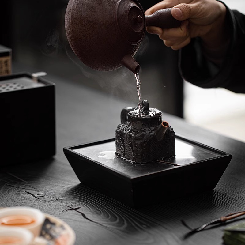 Gỗ sáp trắng gỗ rắn rắn xây Nước Rửa Trà gia dụng cổ điển washanfeng Thùng rác Thùng nước Phụ kiện Bộ trà Kungfu