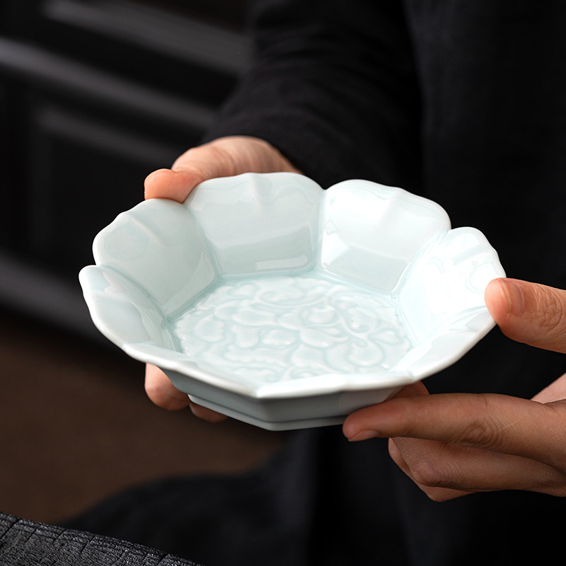 Khay đựng trái cây bằng gốm sứ, khay đựng đồ uống kiểu Trung Quốc, khay đựng đồ ăn nhẹ Kiểu Cổ Thời Tống, khay đựng đồ ăn nhẹ kiểu cổ điển, khay đựng đồ ăn nhẹ gia dụng