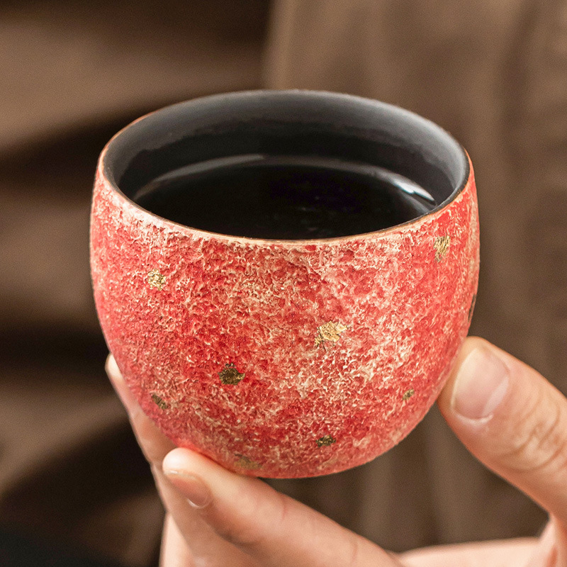 Cốc chủ sở hữu gốm sơn khai thác đá cốc đơn chuyên dụng cá nhân cao cấp cốc bát vàng lớn cốc trà gia dụng cốc trà gốm sứ