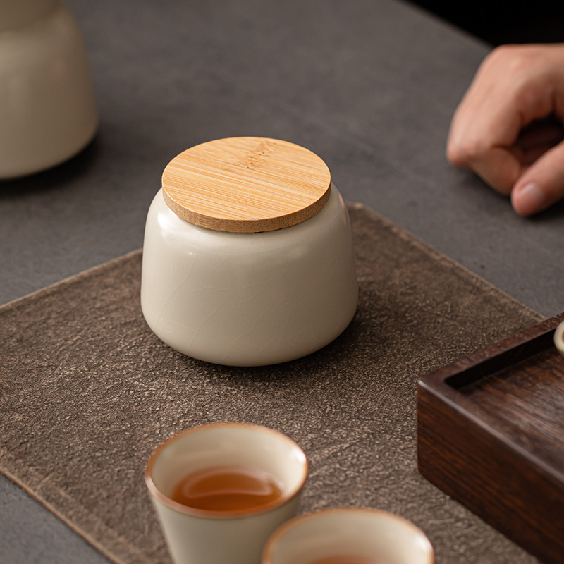 Bình đựng trà gốm sứ văn phòng gia dụng, bình đựng trà chống nấm mốc, chống ẩm, bình đựng trà, phụ kiện bộ trà
