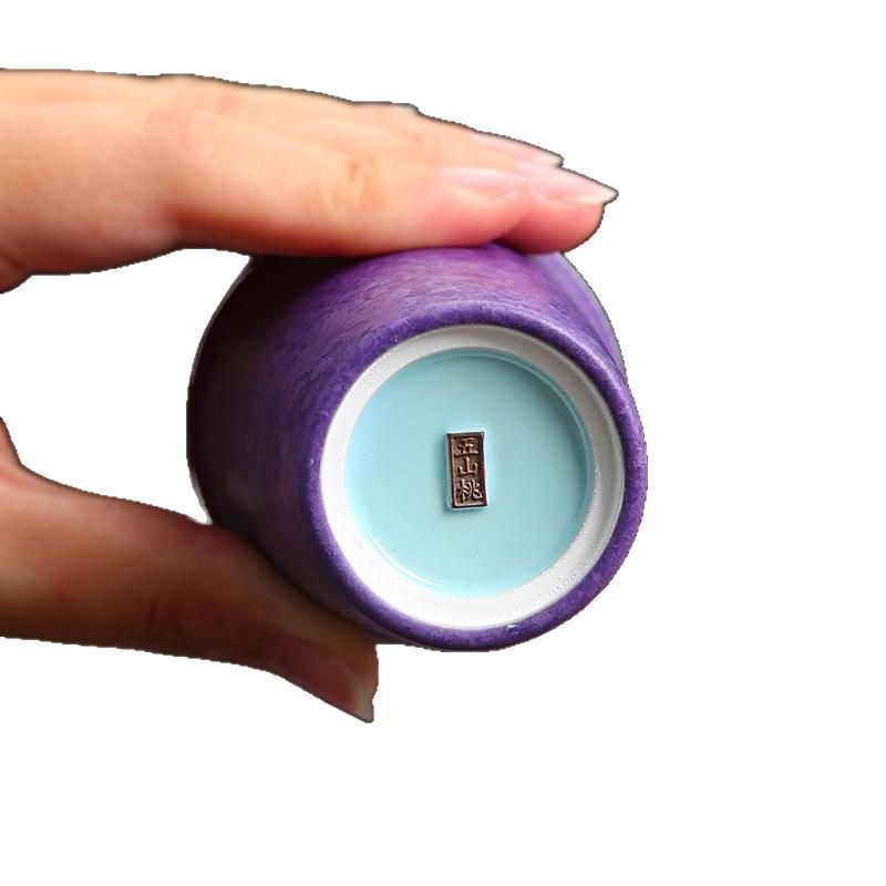 Tách trà men pha lê màu tím, tách trà chống bỏng, bộ trà, cốc uống nước, quà tặng cao cấp, tinh tế, sang trọng và sang trọng