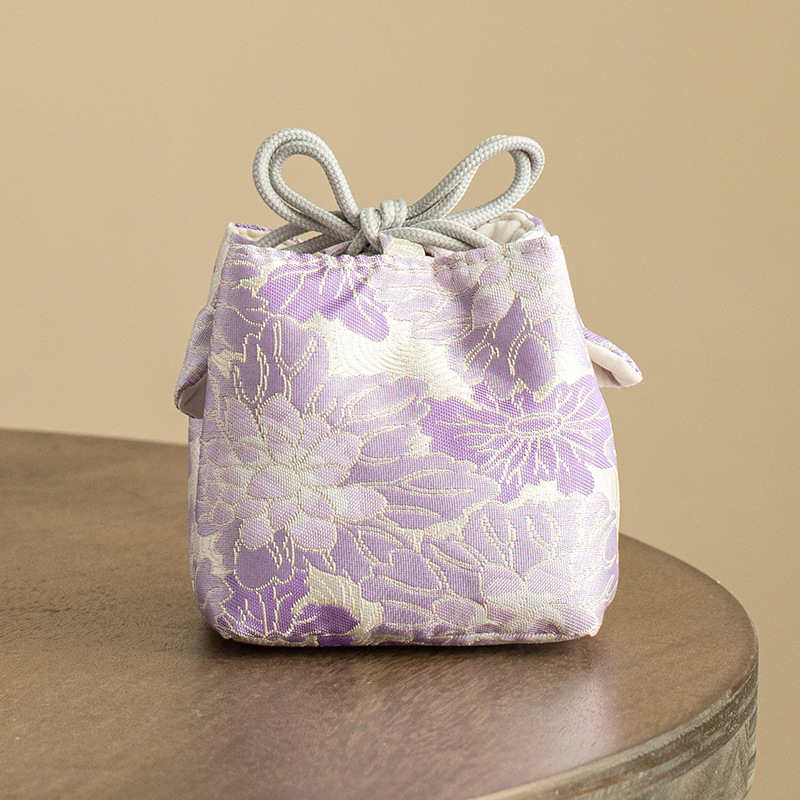 Bộ trà cá nhân lưu trữ túi vải phong cách Trung Hoa dày du lịch ngoài trời cốc trà trang sức lưu trữ túi vải