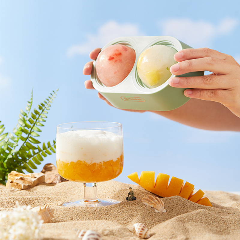 Khuôn đá viên lớn, khuôn đá Silicon tròn, dụng cụ nhà bếp, hộp đựng đá, Hộp làm đá, đá viên Whisky