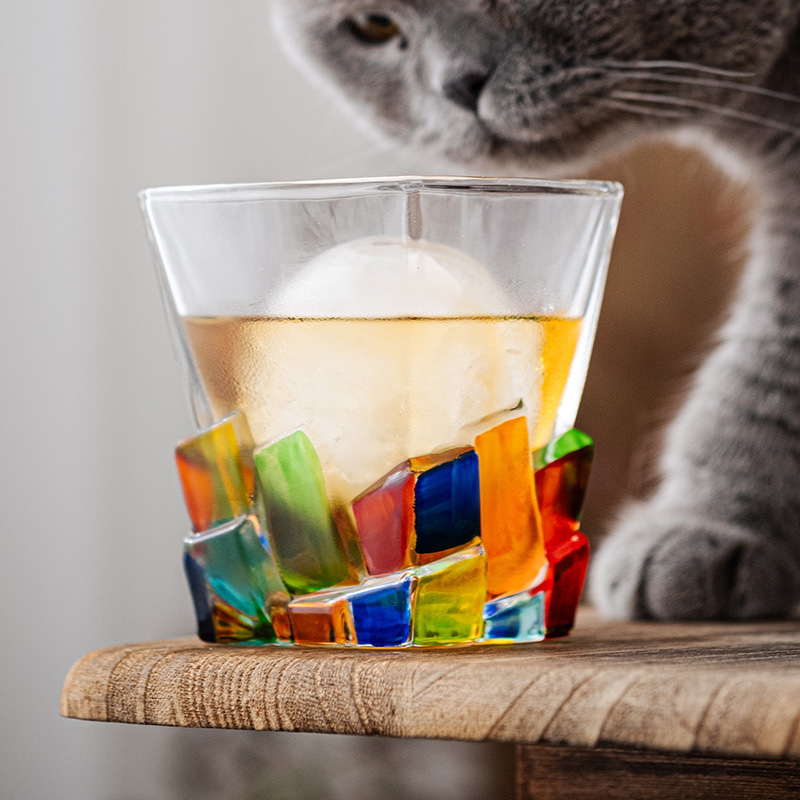 Cốc pha lê có giá trị cao mẫu mới Cốc uống nước dệt màu phong cách Instagram ly rượu Whisky cô gái nổi tiếng trên mạng