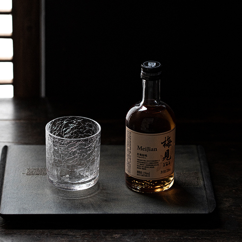 Cốc thủy tinh nứt băng sáng tạo kiểu Nhật có giá trị cao cho văn phòng quán bar cốc trà ly rượu phong cách ins sáng tạo phong cách Bắc Âu