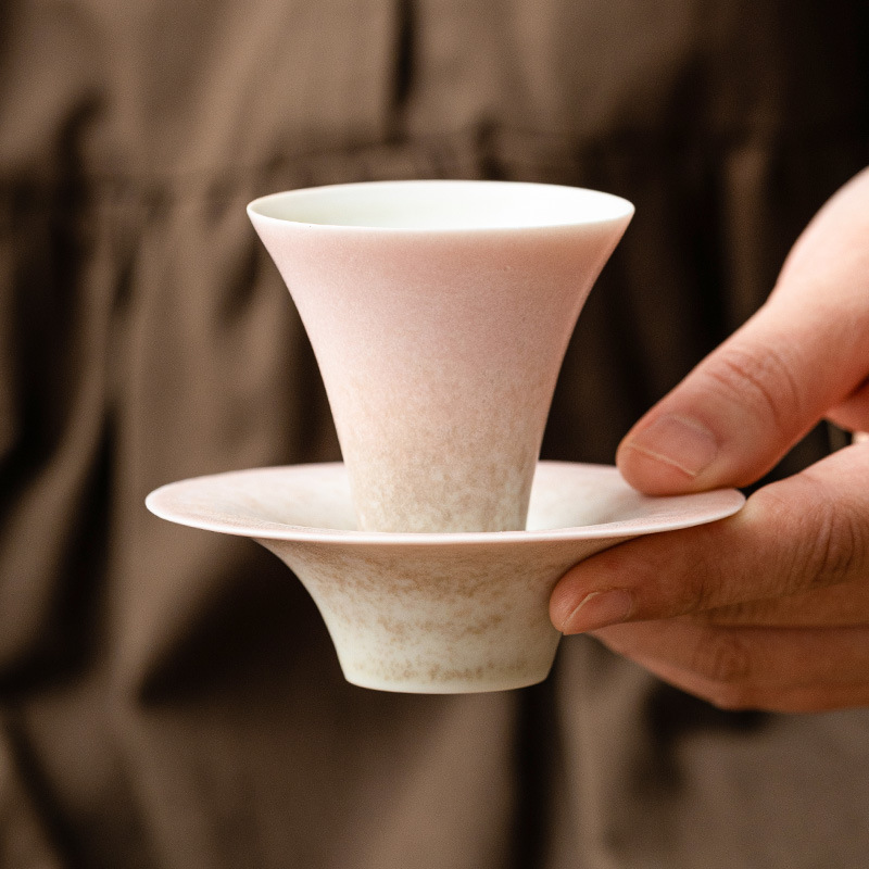 Bộ cốc và đĩa biến đổi lò cốc bộ màu tím quyến rũ Macaron cốc trà chuyên dụng cá nhân cao cấp cốc gia chủ cốc trà