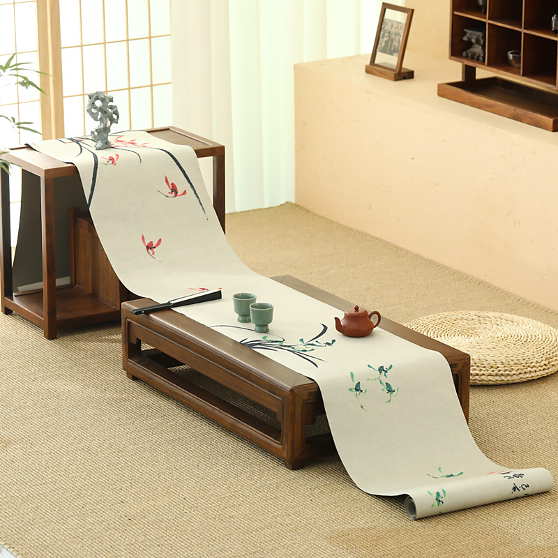 Khăn trải bàn trà không thấm nước phong cách Trung Quốc mới Tấm trải bàn trà Zen Tấm trải bàn trà Khăn trải bàn trà dài tấm cách nhiệt bàn trà