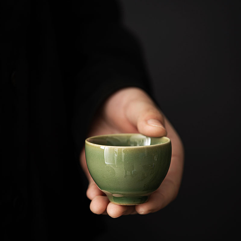 Tách trà Bộ trà Kung Fu gốm sứ màu xanh tre cổ điển Cốc trà gia dụng Cốc trà Chủ sở hữu Cốc đơn Cốc cá nhân Bán buôn