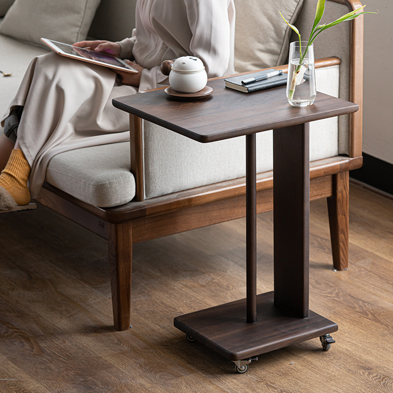 Bàn bên bàn cà phê có thể di chuyển bàn bên sofa bàn vuông có bánh xe bàn góc mini bàn trà đơn giản Bàn đầu giường Bàn cà phê nhỏ