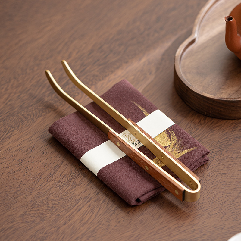 Kẹp trà gỗ đàn hương đen, thìa trà, kẹp trà, kẹp, cốc trà, thìa cà phê, dụng cụ pha trà, bộ dụng cụ pha trà, thìa trà, bộ trà
