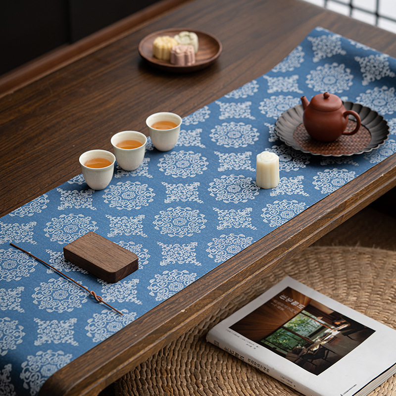 Phong cách Trung Quốc cổ điển Tang Tuanhua Nhân văn Trà bàn làm bằng tay thổ cẩm Trà bàn cờ Zen không gian trà đề xuất nhà sản xuất bán buôn