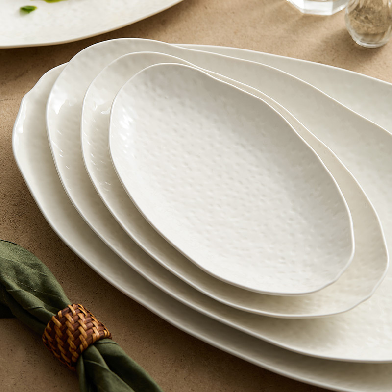 Đĩa cá gốm sứ Big Dipper, đĩa hình bầu dục cao cấp, đĩa Cá hấp gia dụng, đĩa thức ăn sang trọng nhẹ sáng tạo, đĩa lớn