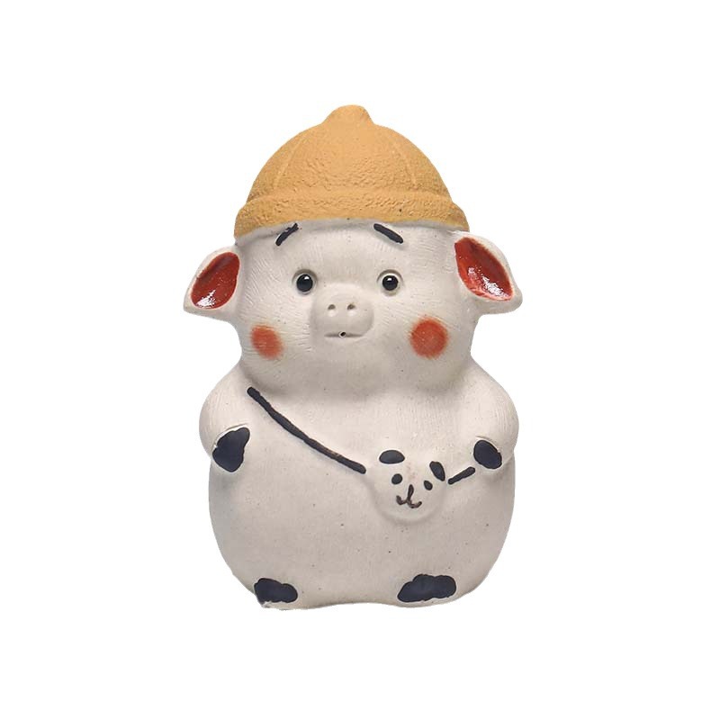 Đồ trang trí nhỏ heo con Thú cưng trà tử sa làm bằng tay 12 cung hoàng đạo heo chơi hoạt hình dễ thương dễ thương bàn trà đạo Bộ trà