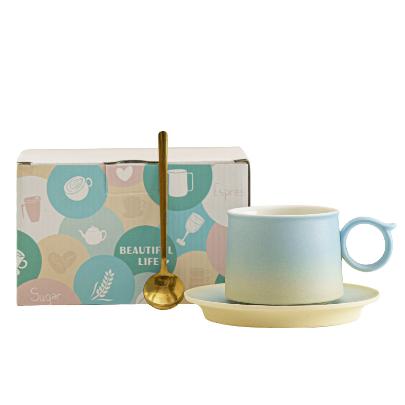 Cốc cà phê cốc và đĩa gốm sứ cao cấp tinh tế cho nữ giá trị cao cốc nước ăn sáng quà tặng văn phòng tại nhà