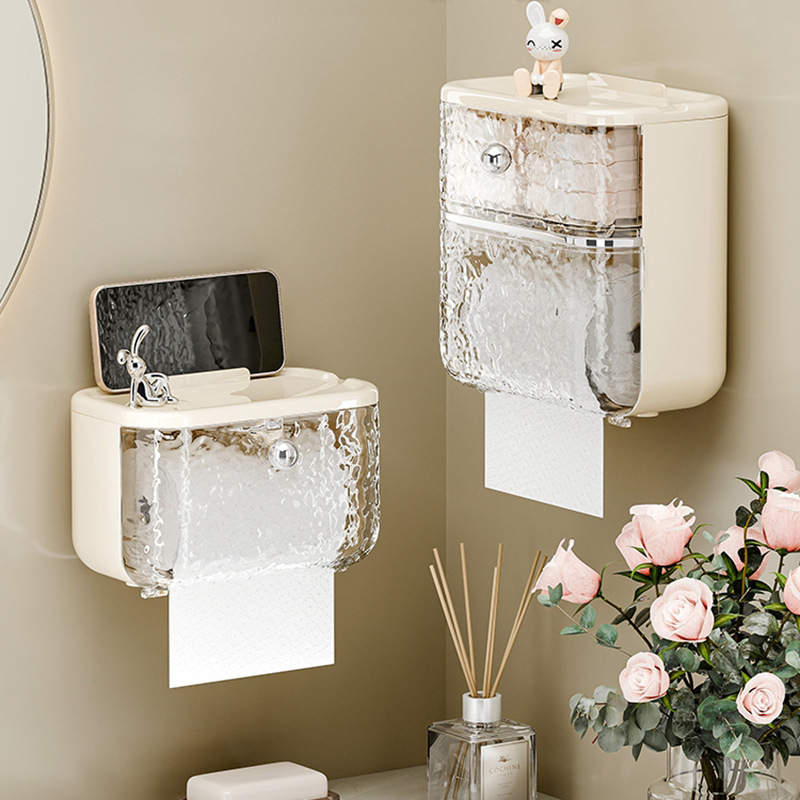 Hộp giấy vệ sinh nhà vệ sinh hộp giấy hút từ tính chống thấm nước giá cuộn giấy treo tường giá giấy vệ sinh hộp khăn giấy vệ sinh