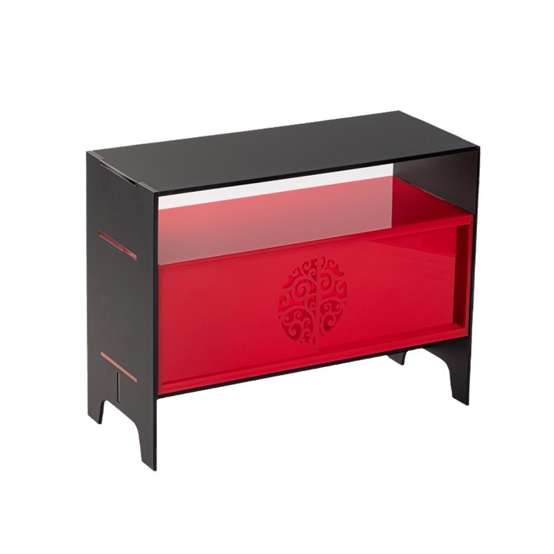 Giá để đồ Bộ trà Acrylic kiểu Trung Quốc mới, giá để đồ Bộ trà trong suốt gia dụng, Giá trưng bày ấm trà tách trà có tấm Ốp lưng