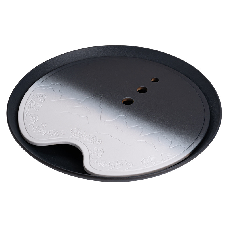 Khay trà Gradient Sơn Hải Quan khay đựng nước phòng khách gia dụng cỡ lớn khay bong bóng Khô Dụng cụ trà Kung Fu khay đĩa