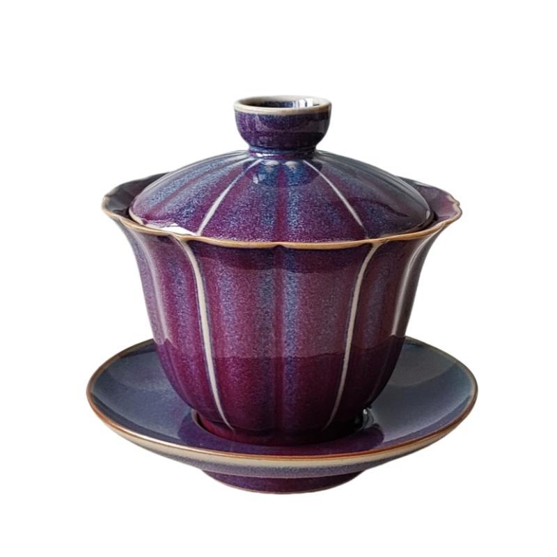 Bát có nắp gốm sứ, bát pha trà tam tài, cốc có nắp biến đổi lò cổ điển, bộ trà Kung Fu, cốc trà văn phòng gia đình cao cấp