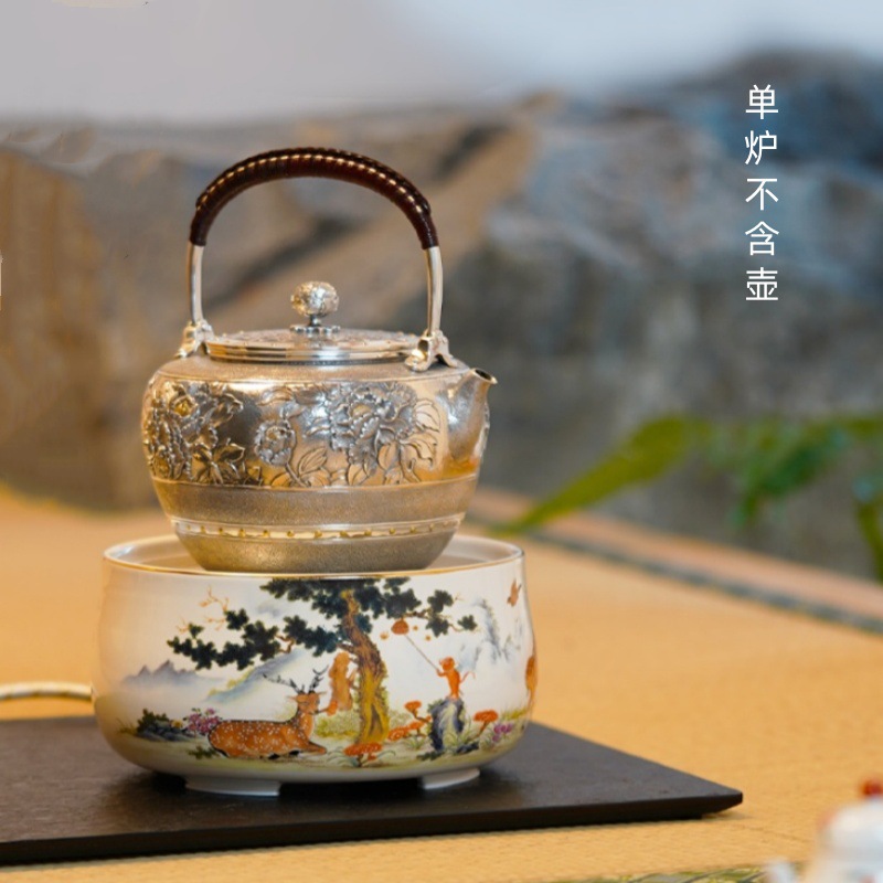 Lò nung gốm điện mới của Yingge Lò đun trà im lặng Fulu Fenghou không chọn ấm để pha trà Lò đun nước điều khiển từ xa không dây