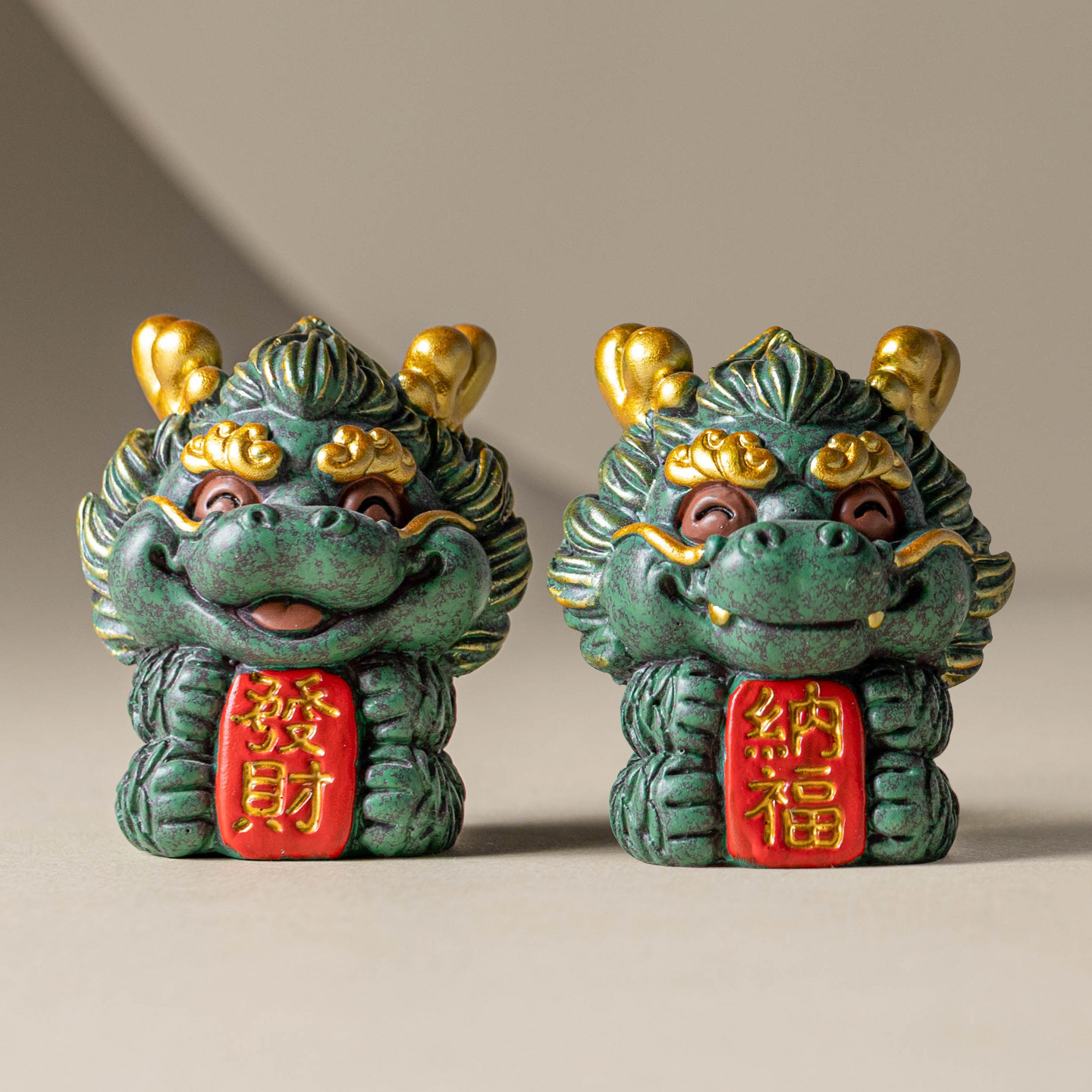 Đồ trang trí phòng khách để bàn Fa Nafu Kylin đồ trang trí linh vật đá sa thạch xanh bàn làm việc trang trí cảnh quan