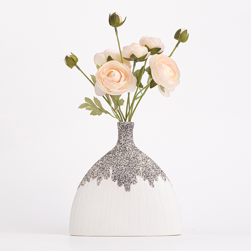 Đồ trang trí bình hoa đơn giản hiện đại gốm sứ Vân Tây đồ trang trí cắm hoa trang trí mặt bàn phòng khách phụ kiện trà đạo gia dụng