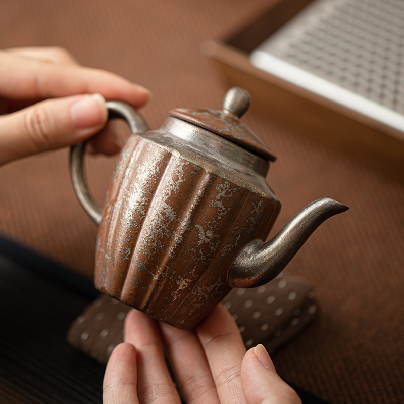 Ấm trà cầm xà mạ bạc cổ dụng cụ trà Kung Fu Trung Quốc gia dụng ấm trà cầm chuẩn ấm đơn gốm sứ cổ điển một người