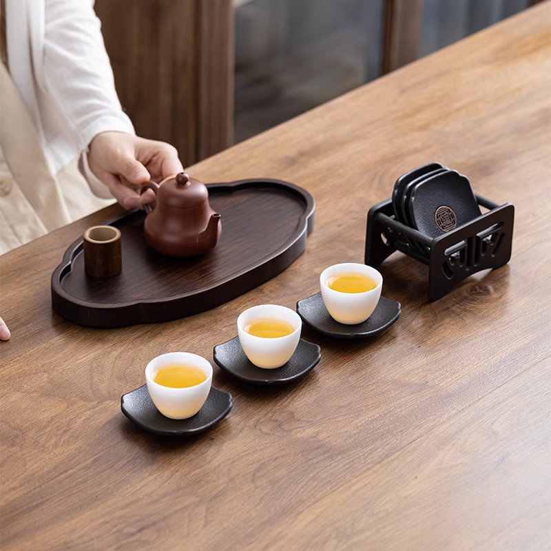 Bán buôn đế lót ly trà gỗ điện đế lót ly trà trà đạo Kung Fu khay đựng trà bộ trà sáng tạo phụ kiện khay đựng cốc cách nhiệt