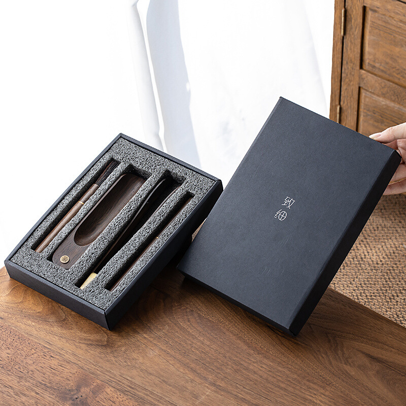 Gỗ Đàn hương đen trà đạo gỗ rắn sáu quý ông bốn mảnh dao trà kẹp trà trà Bộ ấm trà Bút Bộ trà Phụ Kiện Bộ sưu tập