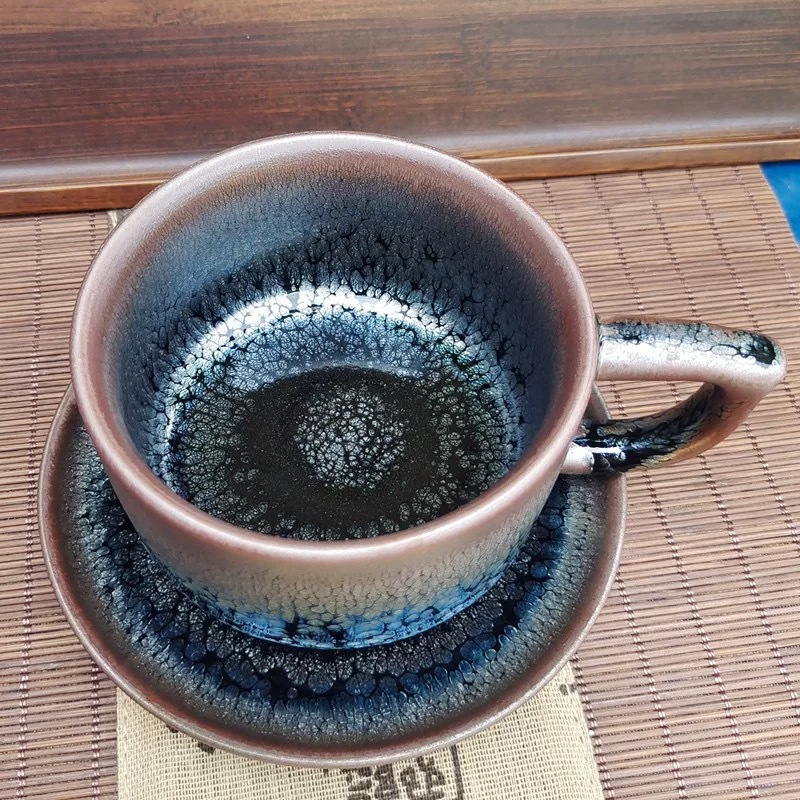 Cốc trà Jianzhan, cốc chủ nhân, lốp sắt, men quặng thô, cốc chủ nhân thủ công, cốc đơn, bộ trà cá nhân, cốc cà phê giọt dầu