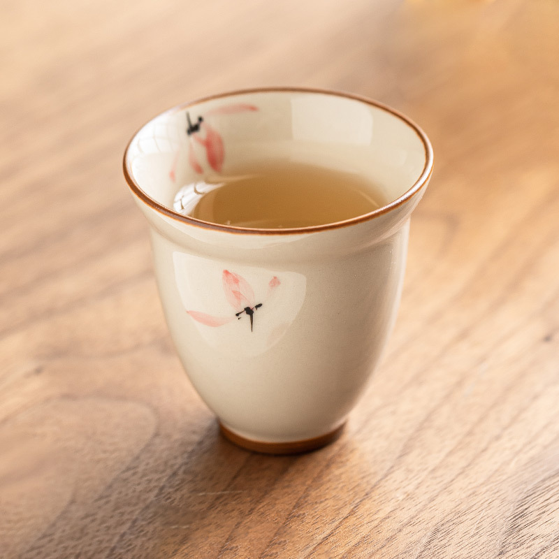 Nhà máy vẽ tay hoa lan hồng thơm cốc chủ sở hữu cốc đơn cốc trà gốm sứ cốc trà gia dụng cốc trà hương vị trà