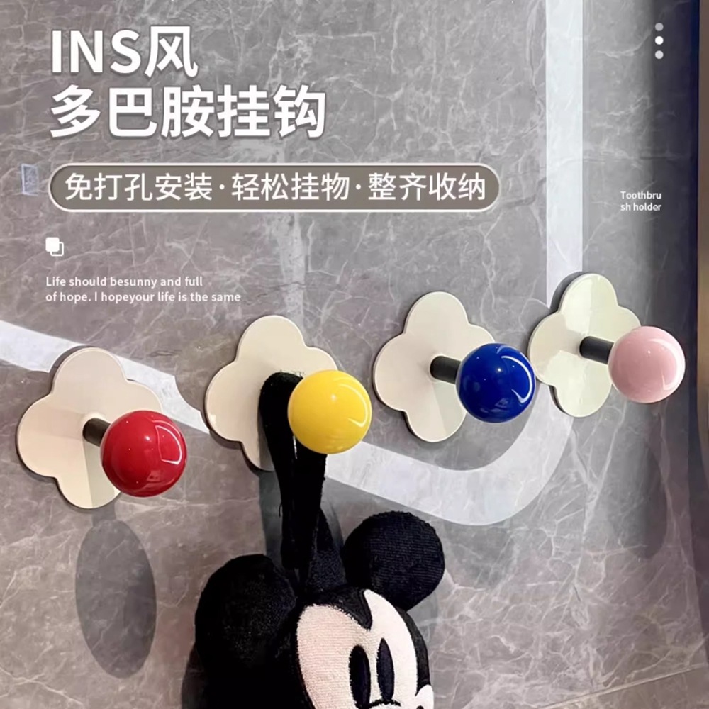 Móc treo Dopamine móc dán sau cửa bằng keo mạnh mẽ không đục lỗ móc treo quần áo trên tường phòng tắm nhà vệ sinh chịu lực mạnh