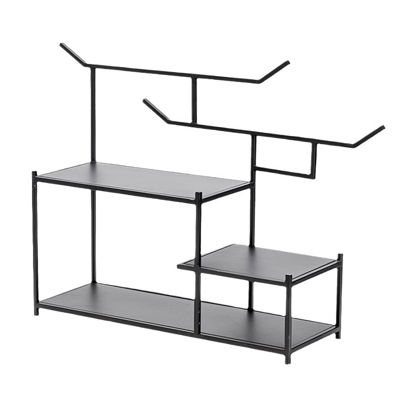 Kệ để bàn Bogu đồ trang trí bằng sắt nghệ thuật nhỏ, bộ trà, kệ trà, ấm trà cát tím Duobaoge, kệ trưng bày