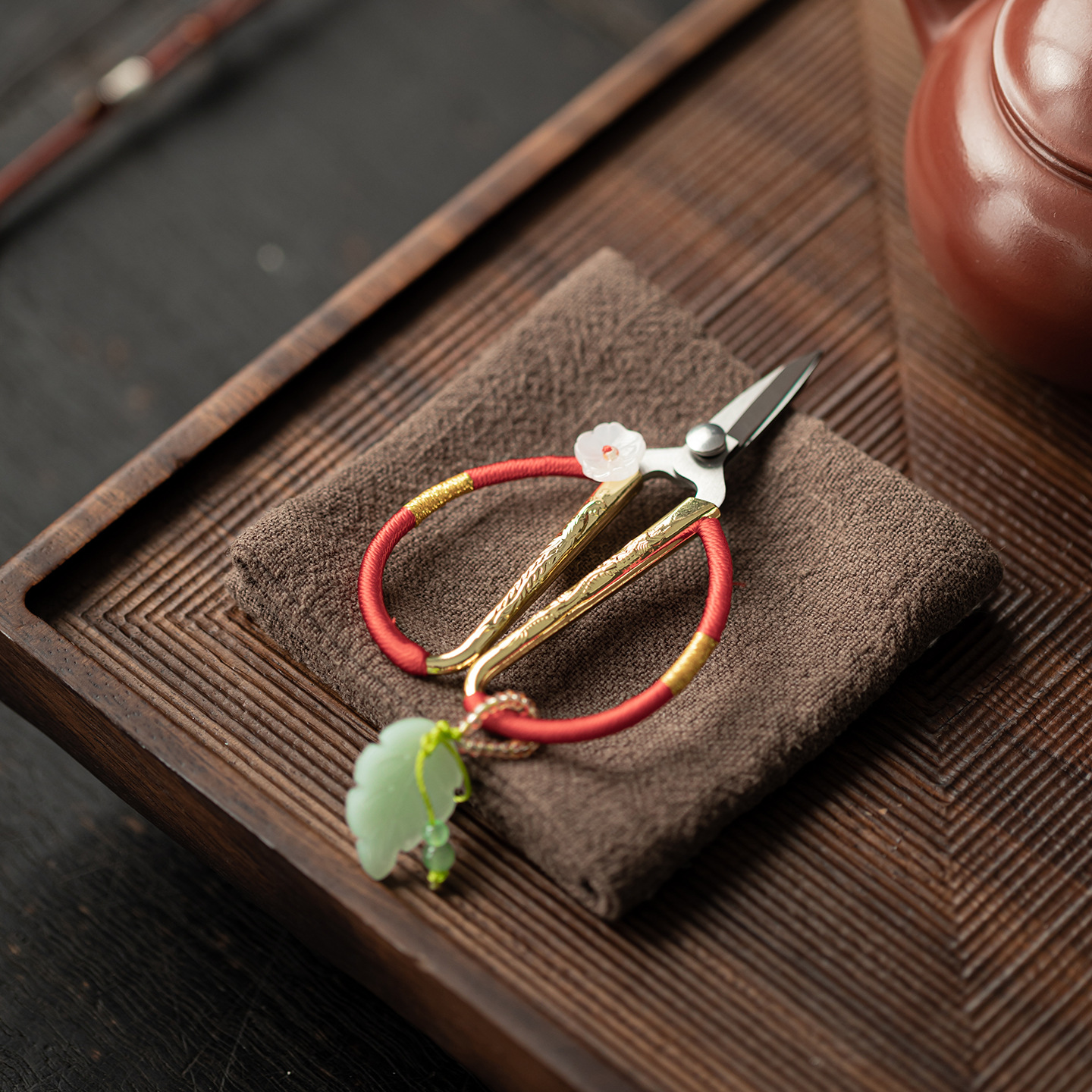 Kéo trà cổ điển phụ kiện trà thép không gỉ kéo nhỏ túi trà kéo đóng gói trà thủ công tông đơ cắt chỉ.