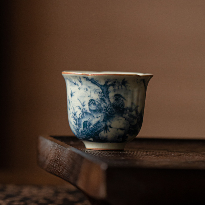 Cốc miệng hoa Ruyao tương lai như gấm tách trà gốm cốc đơn dụng cụ trà Kung Fu cốc cá nhân gia dụng cốc trà cốc chủ nhân