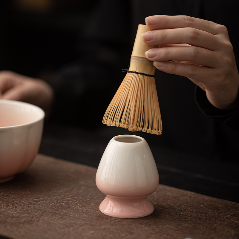 Bình trà gốm sứ gradient lớn đứng kiểu Nhật dụng cụ pha trà, bàn chải trà, bình trà, bình trà, trà đạo