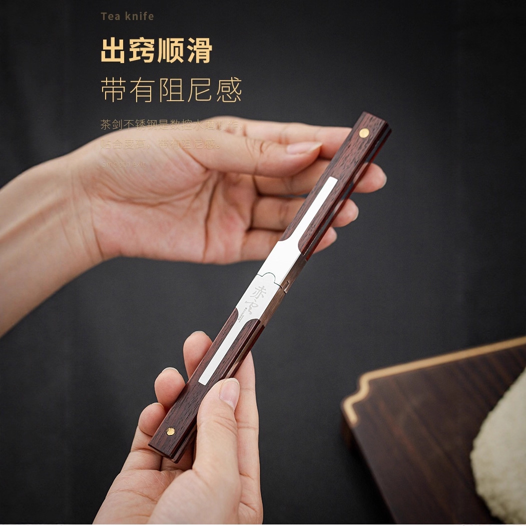 Dao trà Chi Vân kim trà thủ công dao trà Phổ Nhĩ dao trà Damascus nón trà thép không gỉ Phụ Kiện Bánh trà