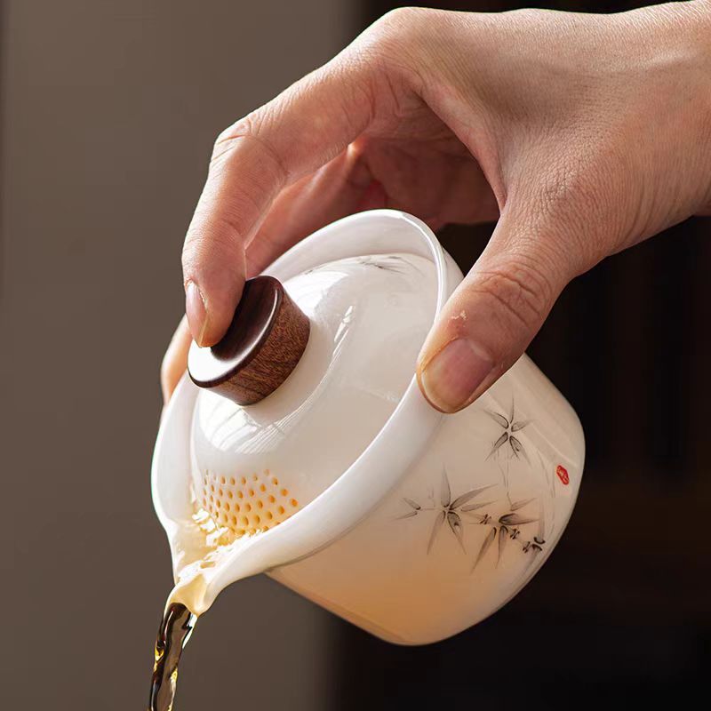 Du Lịch Ngoài Trời Bộ Trà Di Động Kung Fu Bộ Trà Ấm Trà Nhanh Cốc Ngày Lễ Tặng Cầm Tay Nồi 3 Ly