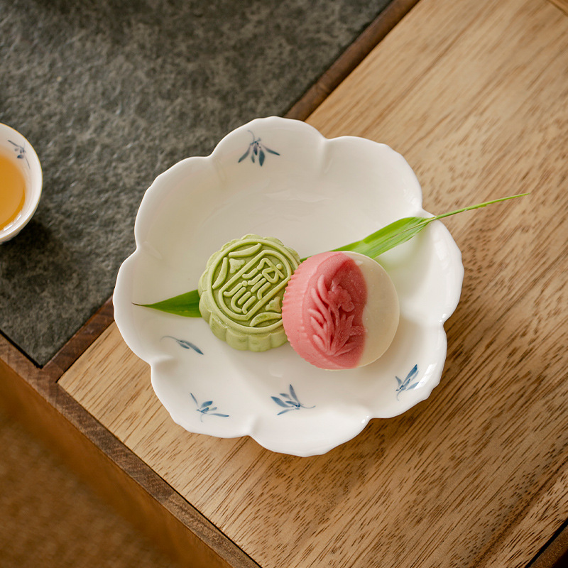 Hoa lan vẽ tay gốm sứ giải khát khay trái cây khay đựng ấm trà gia dụng khay đựng bát nắp khay đựng trà Kung Fu bán buôn